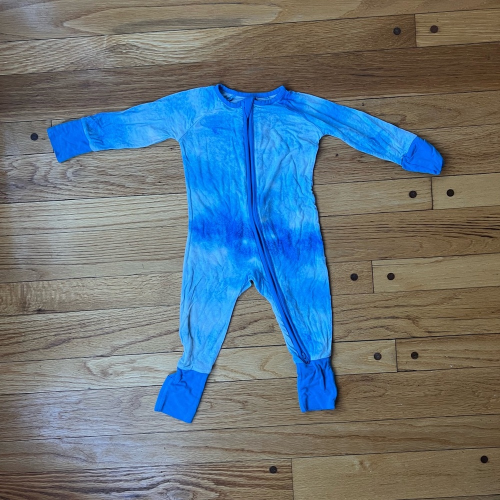 Little Sleepies Blue Watercolor Zippy 3-6 Months